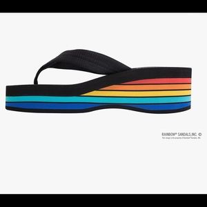 🌈 Rainbow Sandals Women's Six Layer Wedge Rubber 1" Nylon Strap